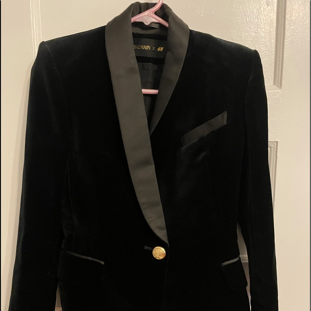 Balmain x H&M Velvet Blazer in Excellent Condition